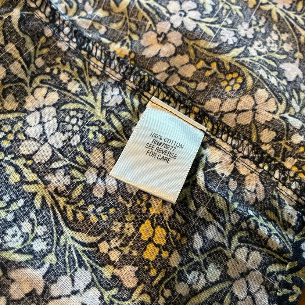 Croft & Barrow Women's Shirt SizeS Floral Button Down 3/4 Roll Tab Sleeve Cotton - Picture 4 of 6